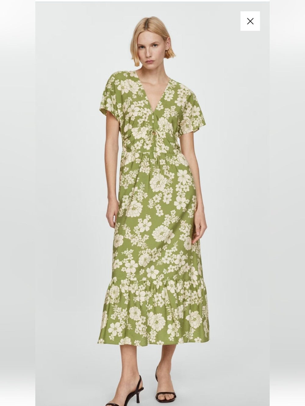 New Mango prited cut- out detail dress